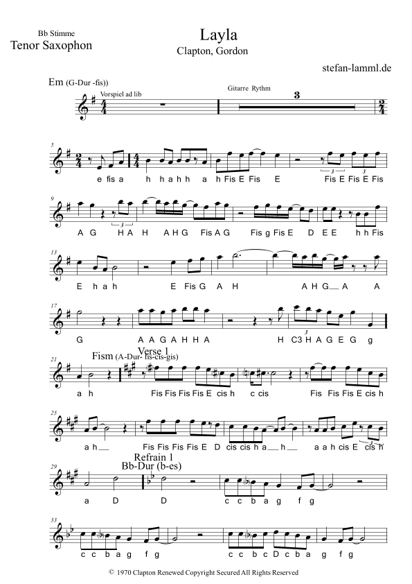 Layla (arr. stefan-lamml.de)