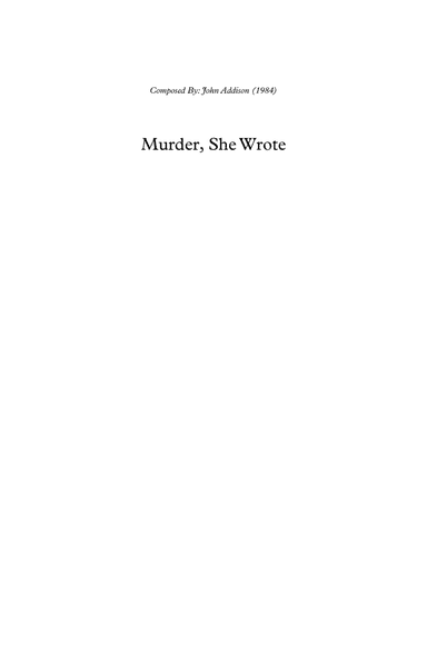 Murder, She Wrote (arr. Sean Breen)