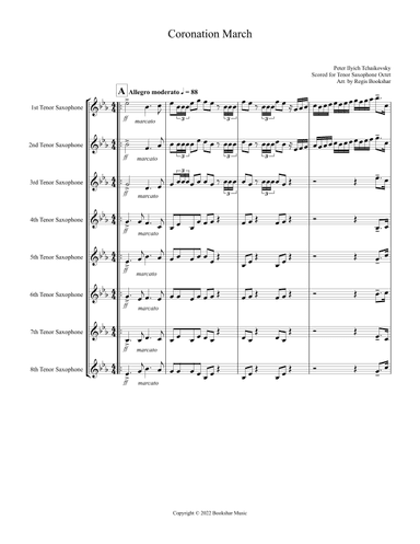 Coronation March (Db) (Tenor Saxophone Octet) (arr. Regis Bookshar)