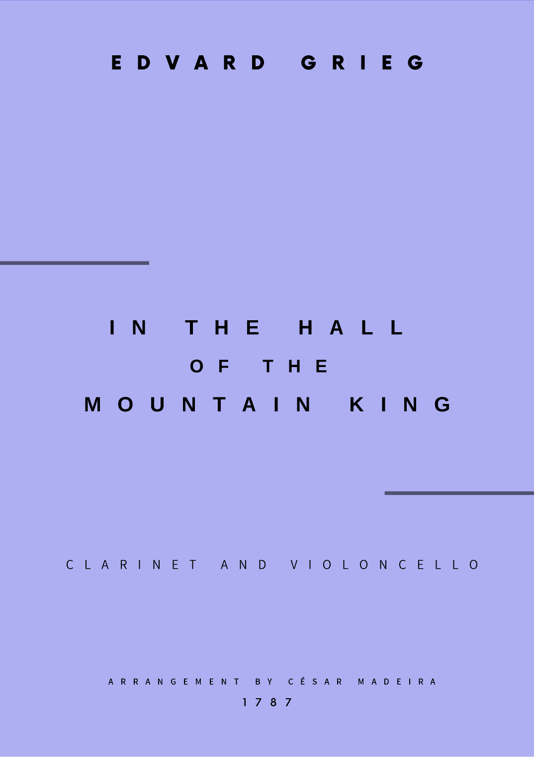 In The Hall Of The Mountain King - Clarinet and Cello (Full Score and Parts) (arr. César Madeira)