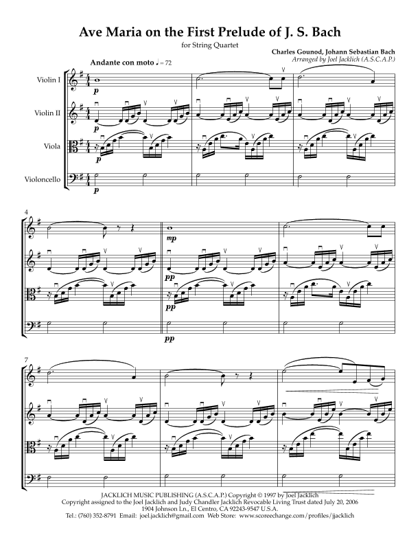 Ave Maria on the First Prelude of J. S. Bach (G Major) (arr. Joel Jacklich (A.S.C.A.P.))