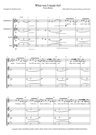 What Was I Made For? (arr. Stephen Lane)