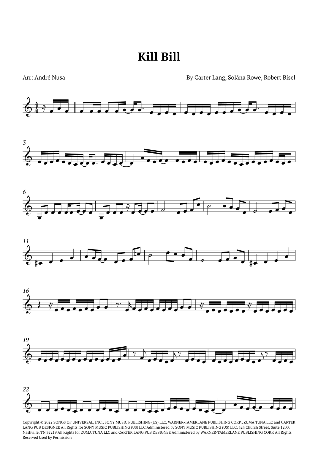 Kill Bill (arr. André Nusa)