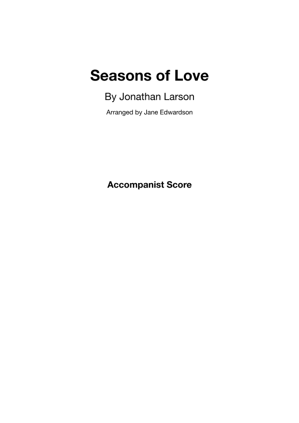 Seasons Of Love (arr. Jane Edwardson)