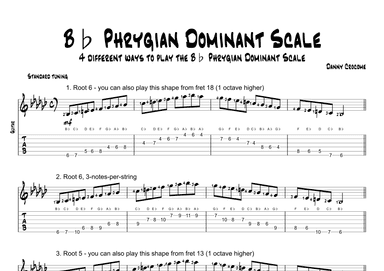 Bb Phrygian Dominant Scale (4 Ways to Play)