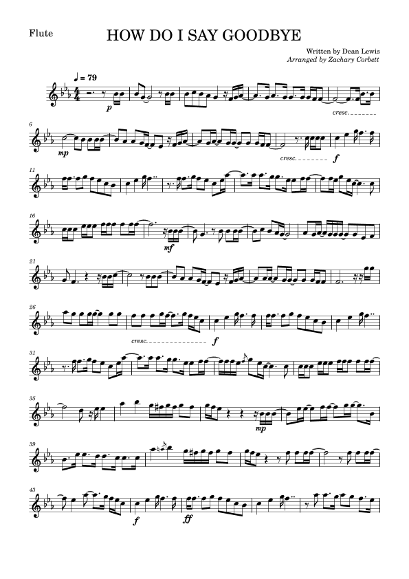 How Do I Say Goodbye (arr. Zachary Corbett)