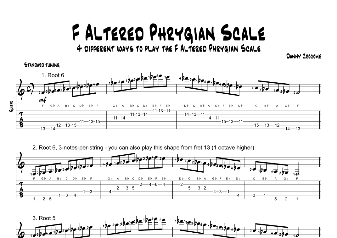 F Altered Phrygian Scale (4 Ways to Play)