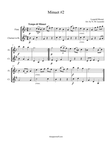 Minuet #2 (arr. Nick Lacanski)