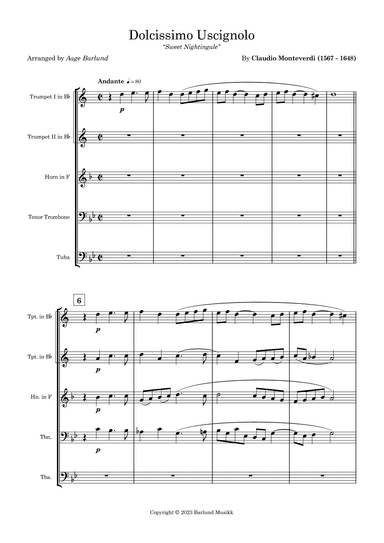 Dolcissimo Uscignolo (arr. Aage Barlund)