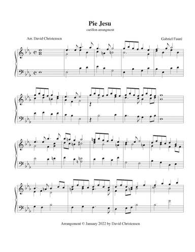 Pie Jesu from Requiem, Op. 48, Arr. for carillon (arr. David Christensen)
