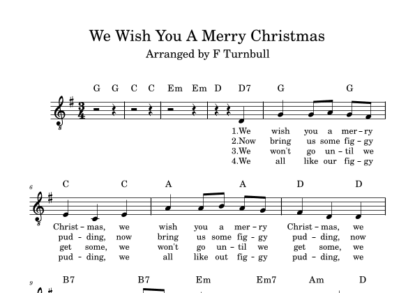 We Wish You A Merry Christmas (arr. F. Turnbull)