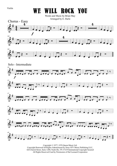 We Will Rock You (arr. Ellen Harle)