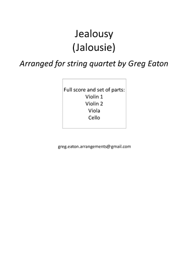 Jalousie (tango Tzigane) (arr. Greg Eaton)