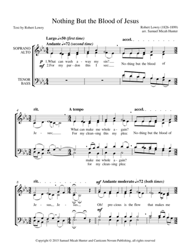 Nothing But the Blood of Jesus (arr. Samuel Micah Hunter)