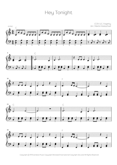 Hey, Tonight (arr. Martin Kratochwil)