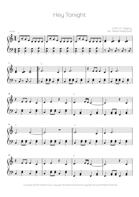 Hey, Tonight (arr. Martin Kratochwil)