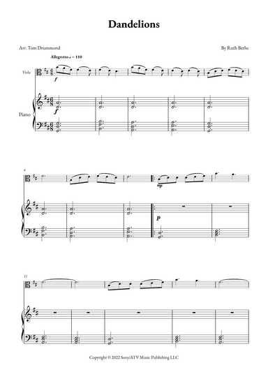 Dandelions (arr. Tom Drummond)