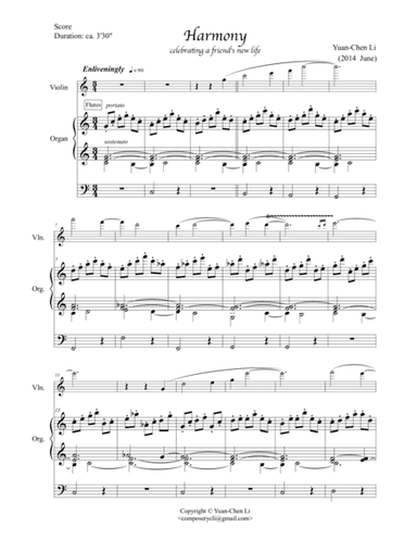 Harmony - for violin and organ