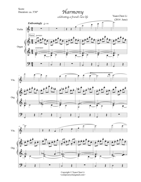 Harmony - for violin and organ