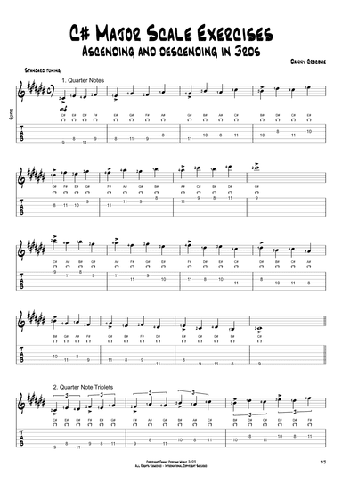 C# Major Scale Exercises - Ascending and Descending in 3rds