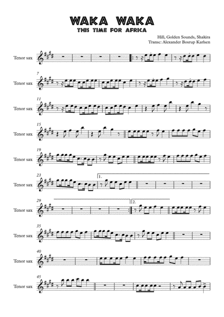 Waka Waka (this Time For Africa) (arr. Alexander Bosrup Karlsen)
