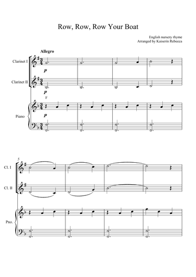 Row, Row, Row Your Boat (arr. Kaiserin Rebecca)