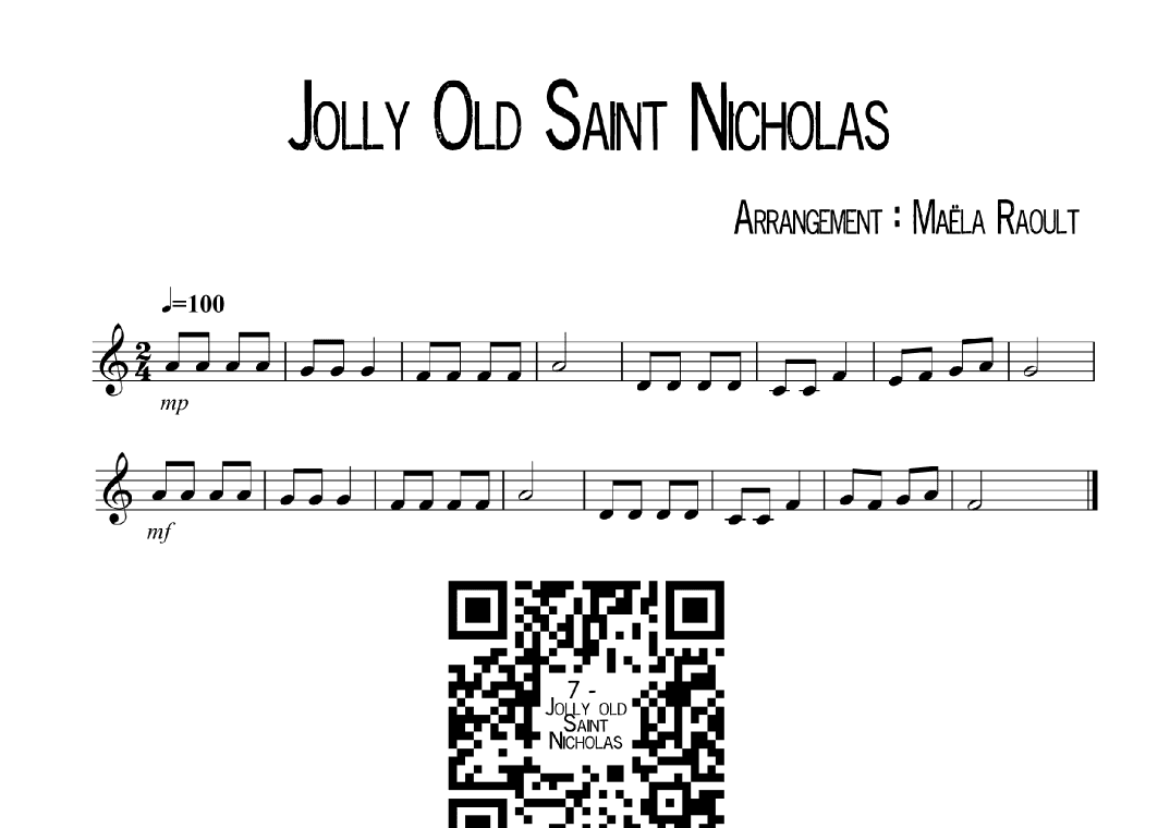 Jolly old Saint Nicholas (arr. Maëla Raoult)