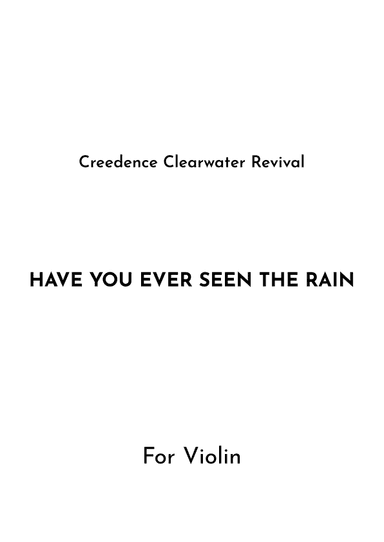 Have You Ever Seen The Rain? (arr. Jireh J.)