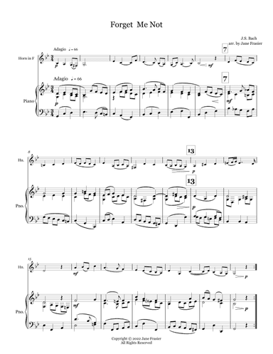 Forget Me Not (Vergiss mein nicht) (arr. Jane Frasier)