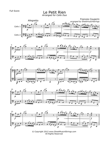 Couperin, F. - Laa Petit RIen for Two Cellos (arr. Linda M. Scott)