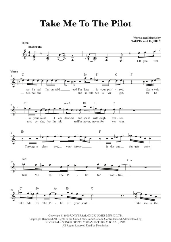 Take Me To The Pilot (arr. Fabrizio Calligaris)