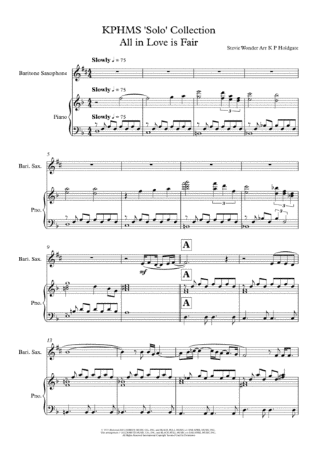 All In Love Is Fair (arr. Kevin P Holdgate)