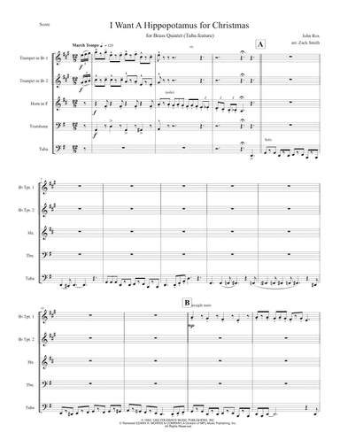 I Want A Hippopotamus For Christmas (hippo The Hero) (arr. Arr. Zack Smith)