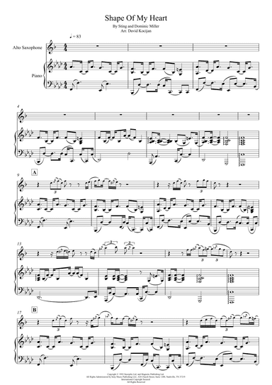 Shape Of My Heart (arr. David Kocijan)