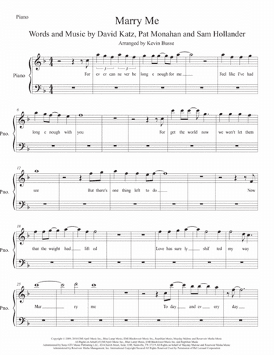 Marry Me (arr. Kevin Busse)