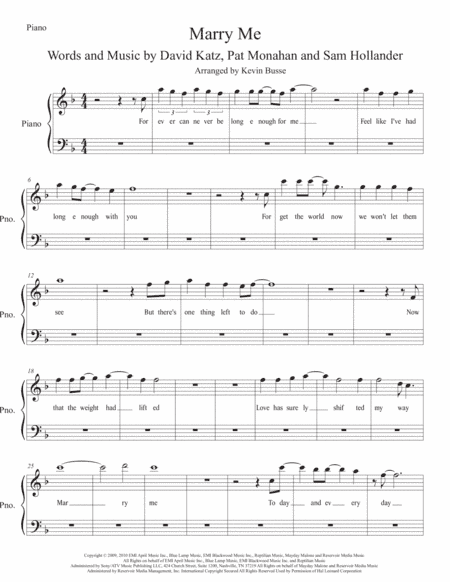 Marry Me (arr. Kevin Busse)