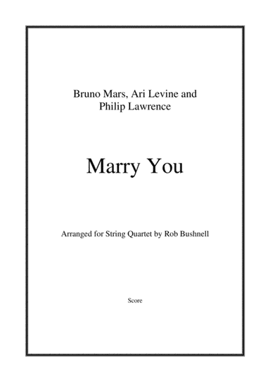 Marry You (arr. Rob Bushnell)