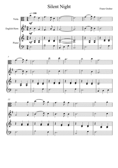 Franz Gruber - Silent Night (Viola and English Horn Duet) (arr. André Laitano)