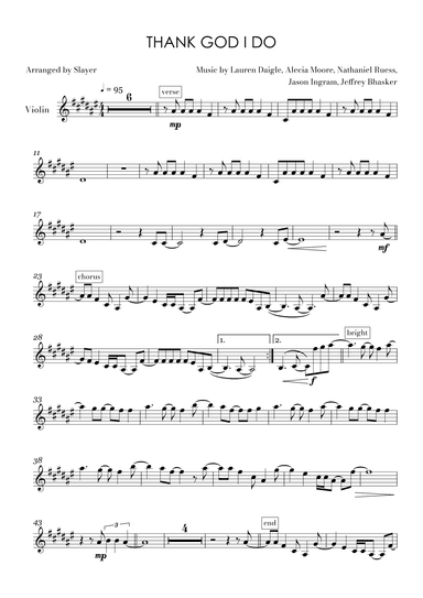 Thank God I Do (arr. Slayer)