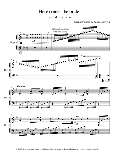 Bridal Chorus Wagner Here comes the bride - pedal harp solo