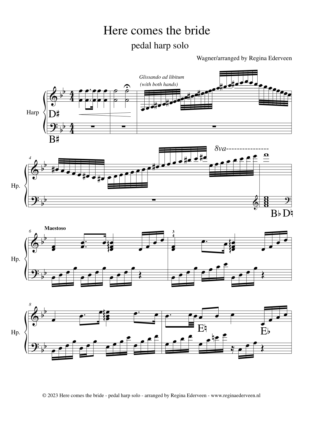 Bridal Chorus Wagner Here comes the bride - pedal harp solo