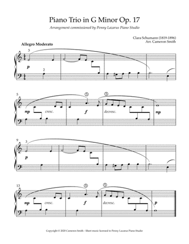 Piano Trio in G Minor - Level 2 piano arrangement (arr. Cameron Smith)