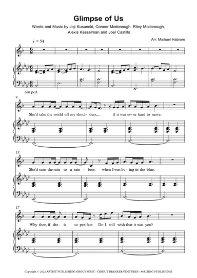 Glimpse Of Us (arr. Michael Habrom)