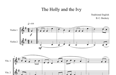 The Holly and the Ivy (Violin Duet) (arr. B. C. Dockery)