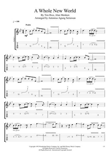 A Whole New World (aladdin's Theme) (arr. Antonius Agung Setiawan)