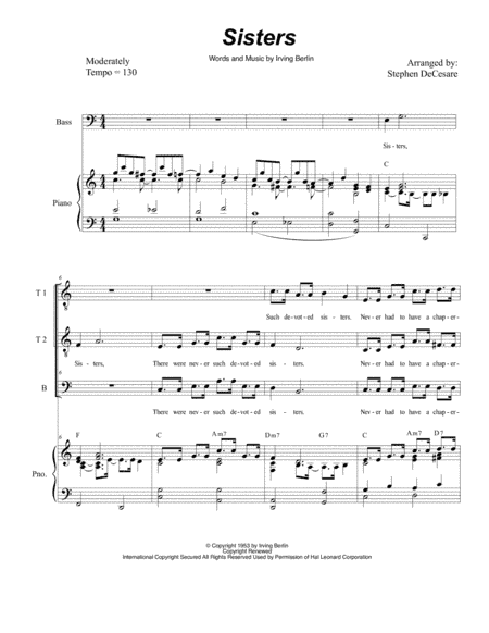 Sisters (arr. Stephen DeCesare)