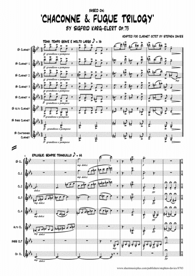 'Chaconne & Fugue Trilogy' by Sigfrid Karg-Elert for Clarinet Octet (arr. Stephen Davies)