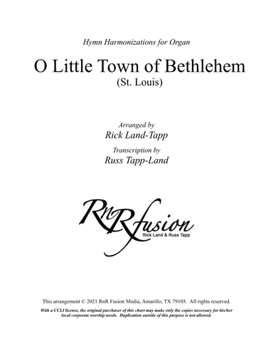 O Little Town of Bethlehem - Christmas Hymn Harmonization for Organ (arr. Rick Land)
