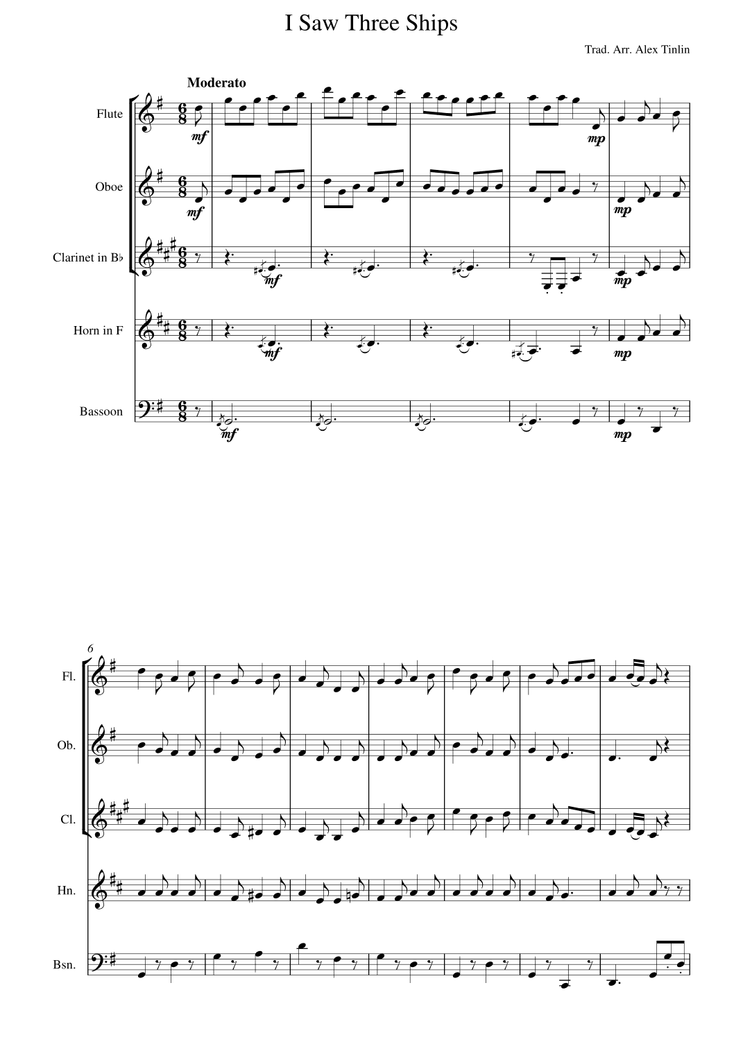 I Saw Three Ships (arr. Alex Tinlin)