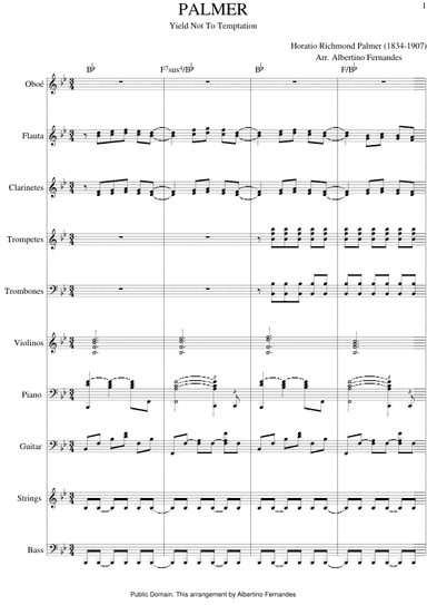 Palmer (Yield Not To Temptation) - Score Only (arr. Albertino Fernandes)